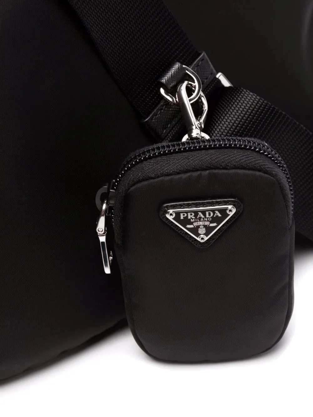 Prada Re-Nylon crossbodytas met logoplakkaat Zwart