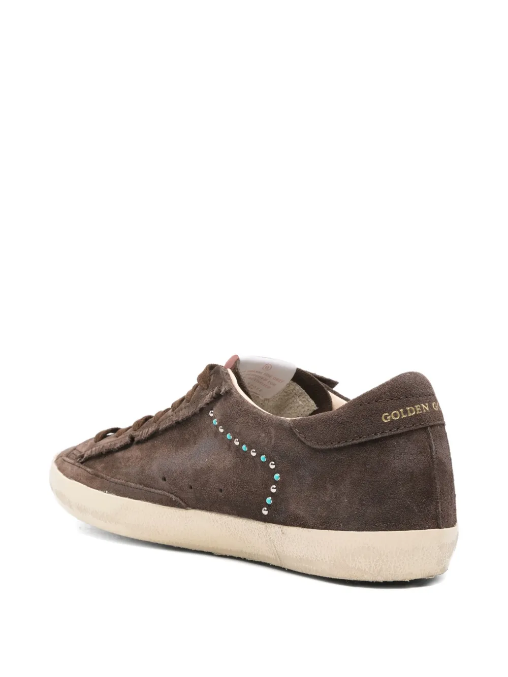 Golden Goose suede studded star sneakers Brown