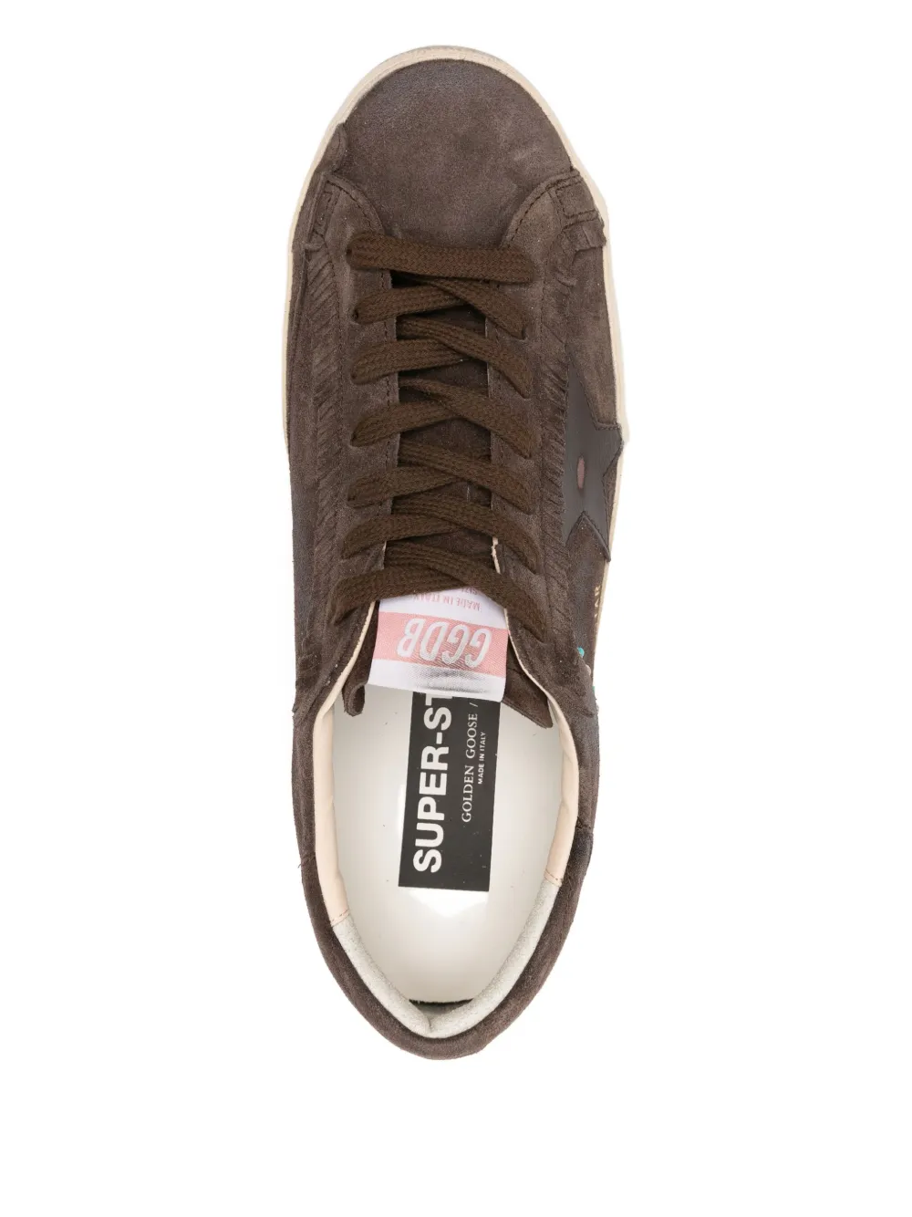 Golden Goose suede studded star sneakers Brown