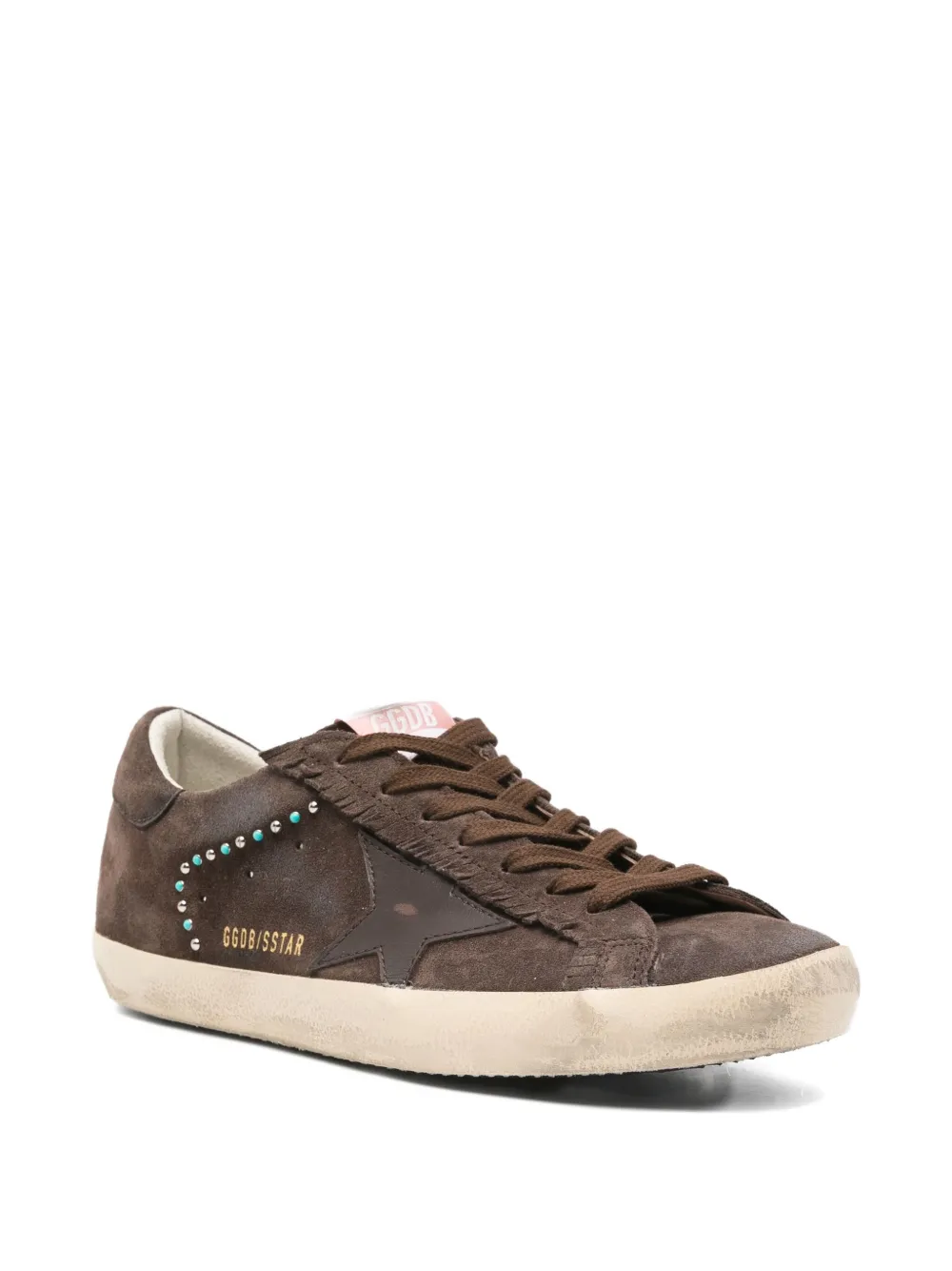 Golden Goose suede studded star sneakers Brown