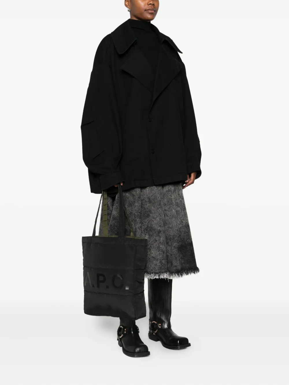 A.P.C. Shopper met logo - Zwart