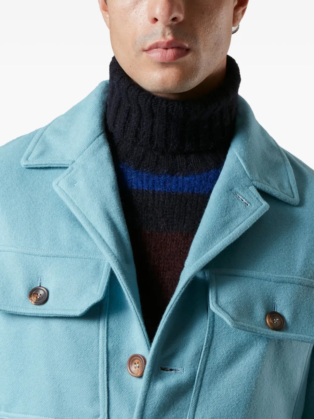 Doppiaa Shirtjack met knoopsluiting Blauw