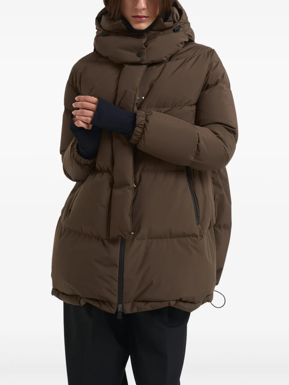 Herno Double-layered Short Puffer Jacket In Brown