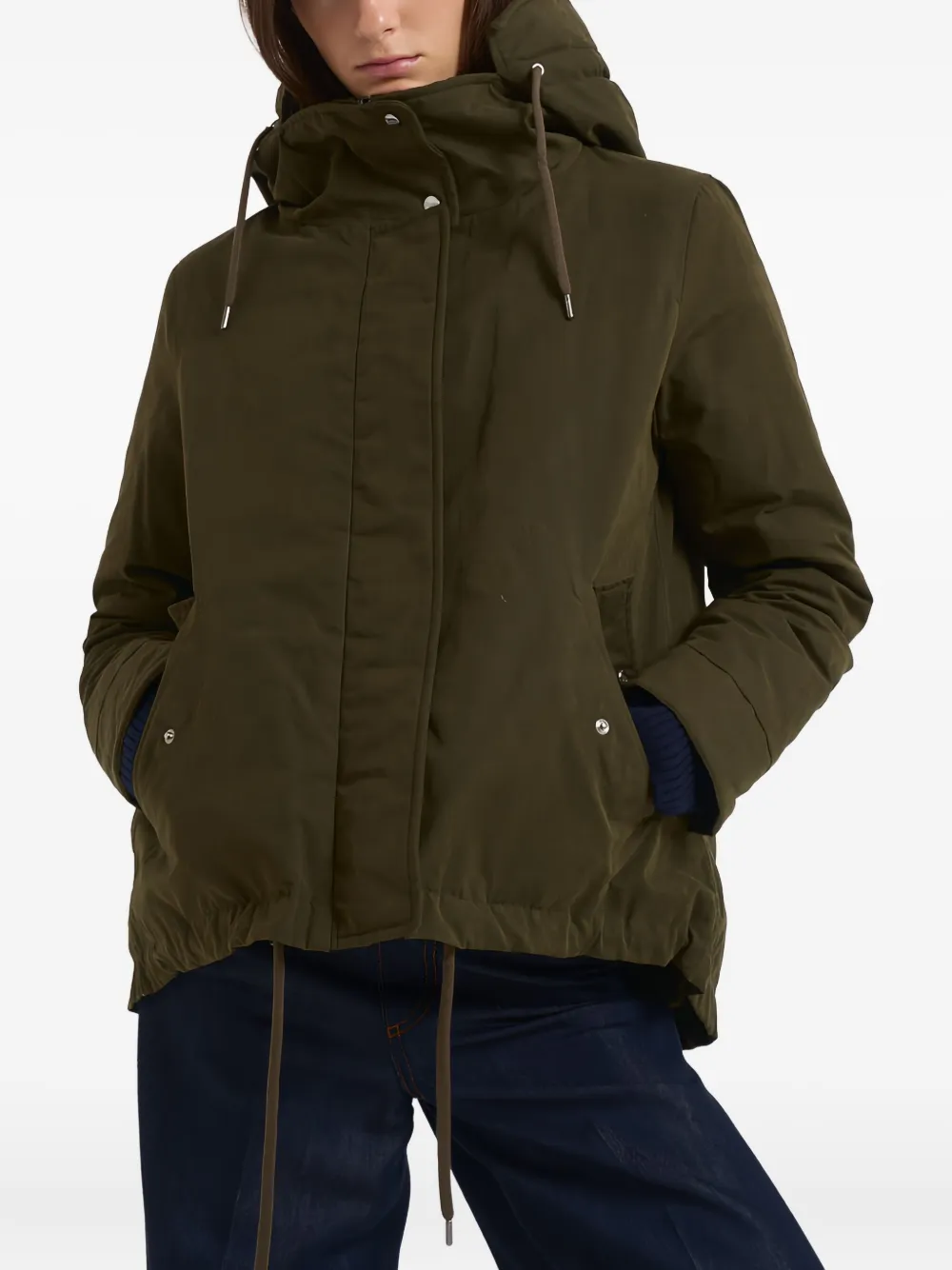 Herno Puffer Jackets With Drawstring Hem And Hood In Green