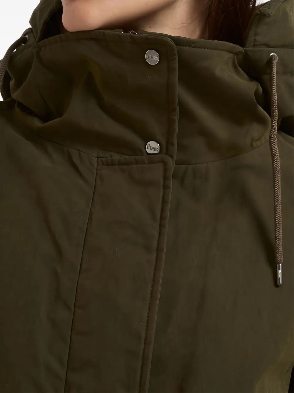 Herno Puffer Jackets With Drawstring Hem And Hood In Green