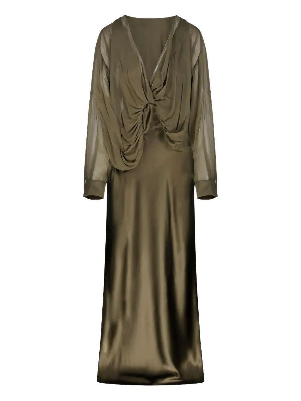 Christopher Esber draped-details maxi dress - グリーン Christopher Esber draped-details maxi dress - グリーン