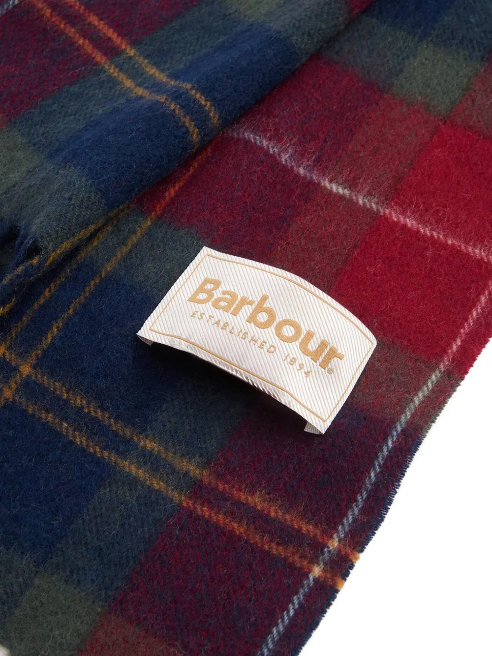 Barbour checked fringed scarf | Image 2