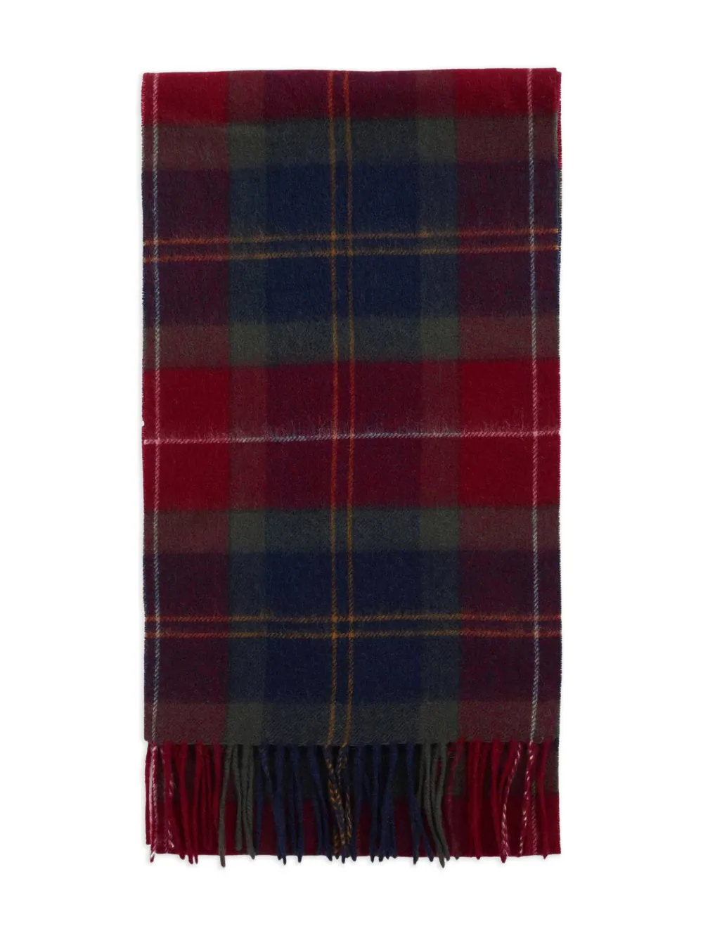 Barbour checked fringed scarf | Red | Image 1