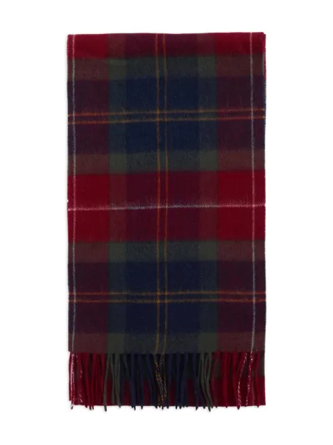 Barbour checked fringed scarf