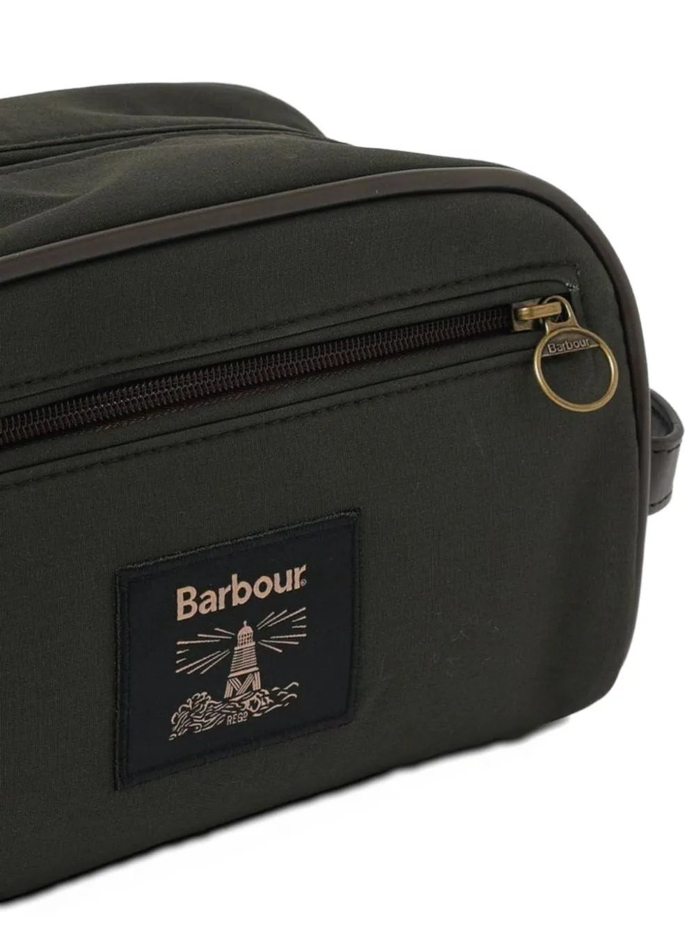 Barbour Toilettas met logo en rits Groen