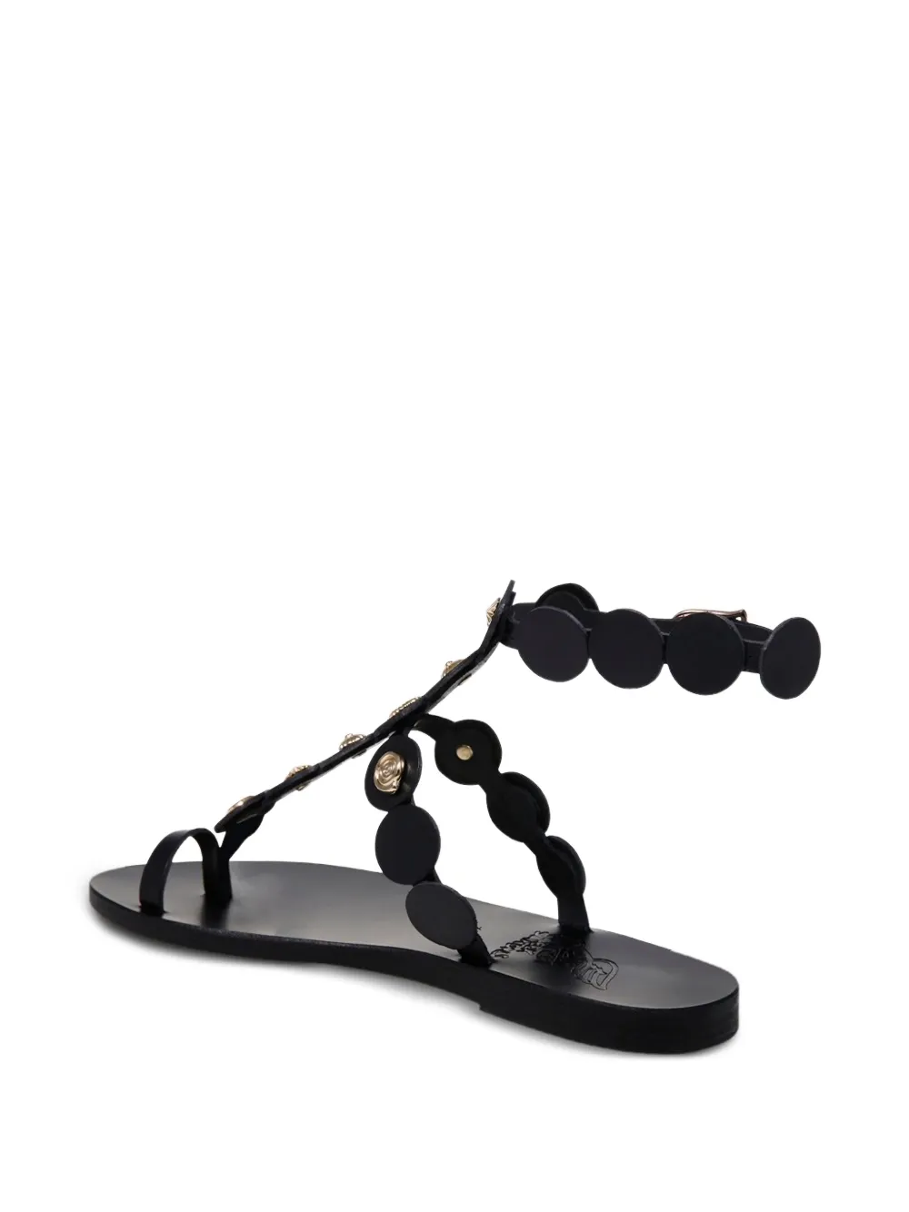 Ancient Greek Sandals Flat Sole Open Toe Sandals With Studs In Black
