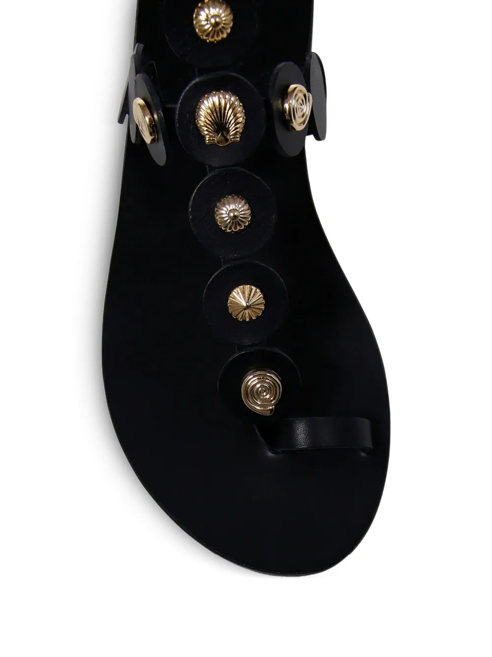Ancient Greek Sandals Flat Sole Open Toe Sandals With Studs In Black