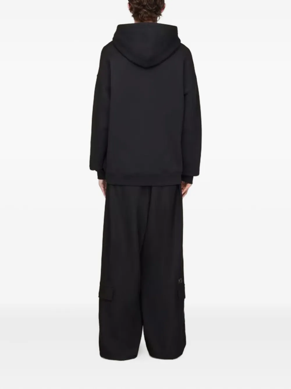 Y-3 graphic-print hoodie Zwart