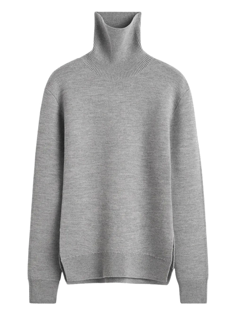 Totême High-neck Double Knit Sweater In Gray