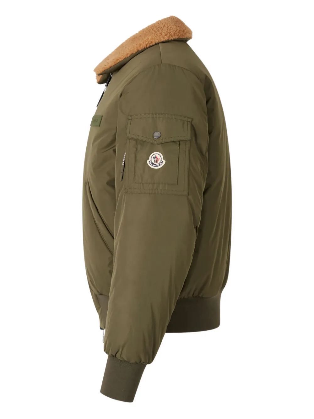 Moncler sherpa-collar bomber jacket Groen