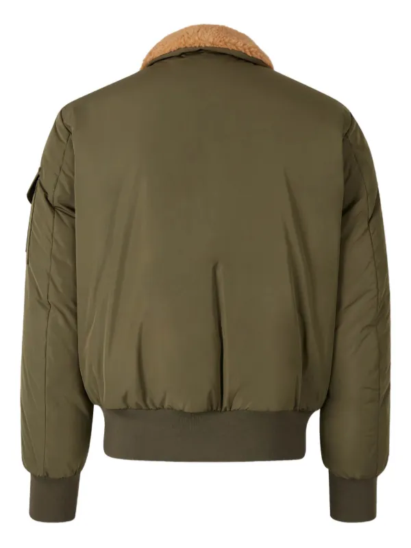 Moncler sherpa-collar Bomber Jacket | Green | FARFETCH CA