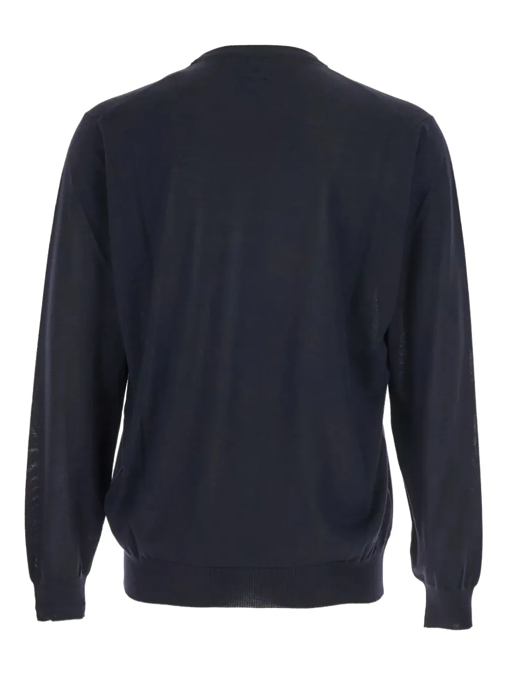 Lardini Trui met geribbelde afwerking en ronde hals - Blauw