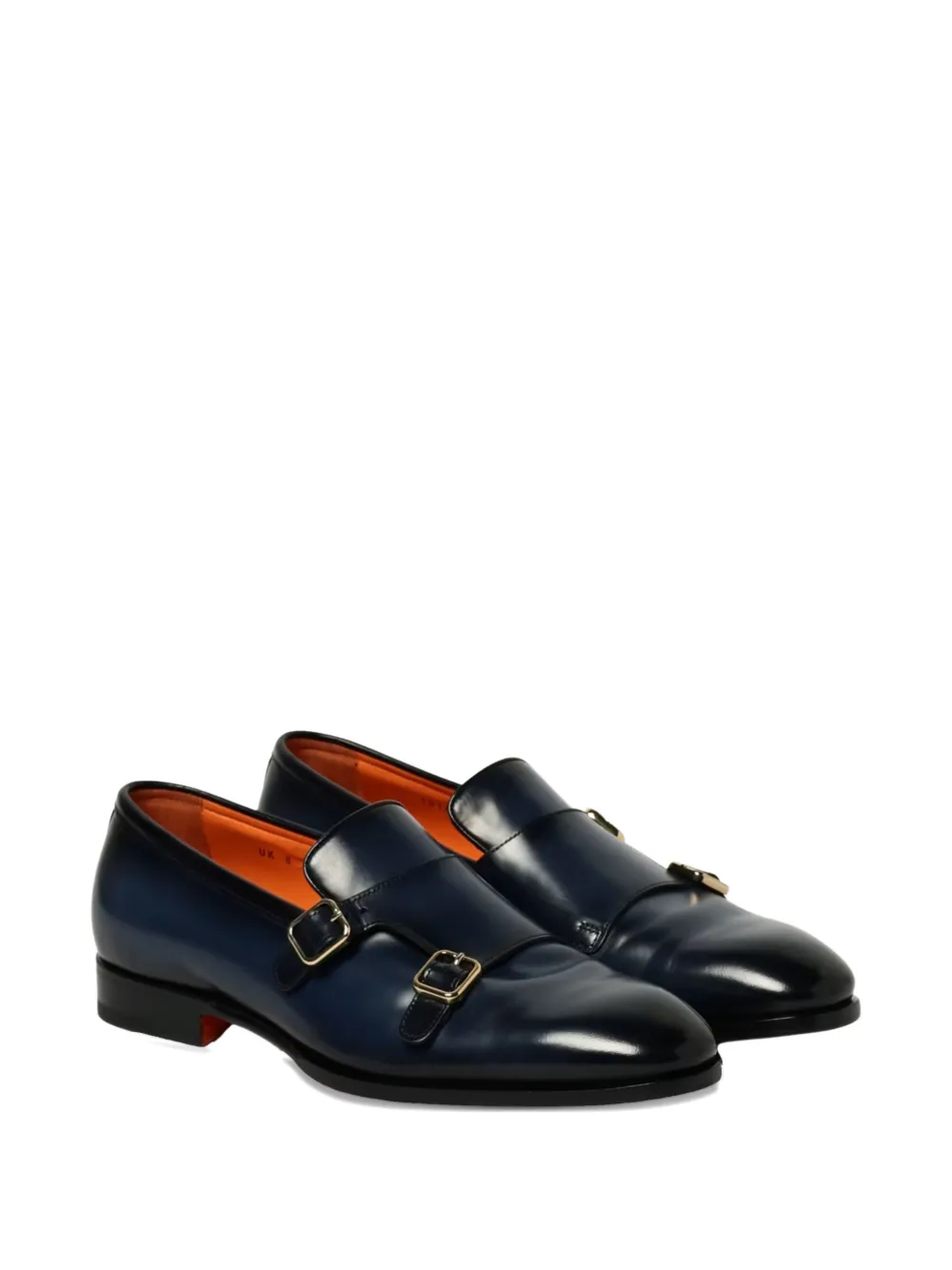 Santoni buckle-detail leather loafer - Blauw