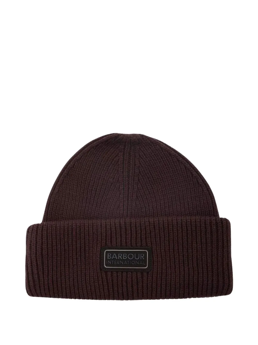 Barbour International Craywell logo-patch beanie hat | Brown | Image 1