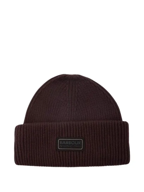 Barbour International Craywell logo-patch beanie hat