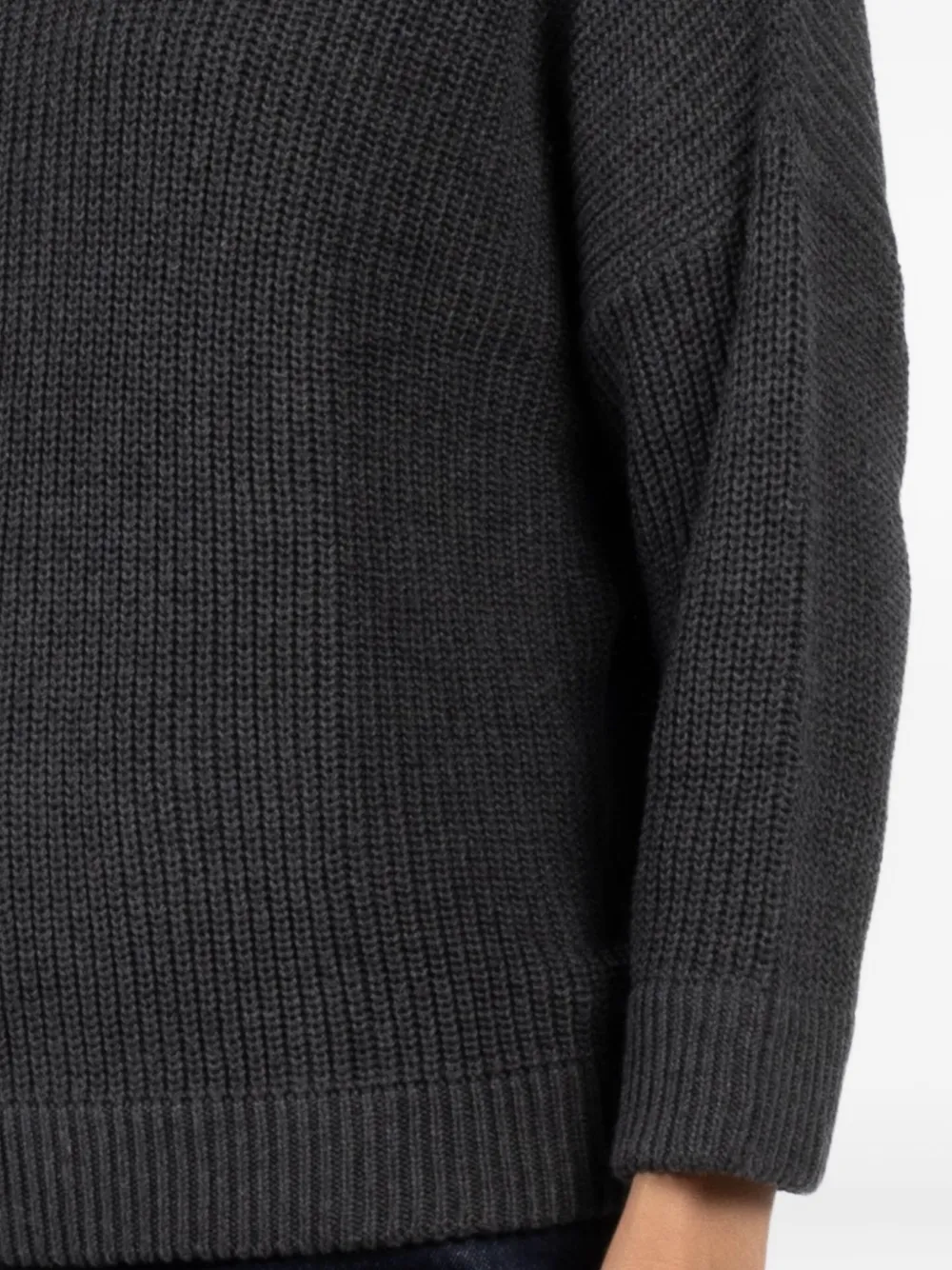 Autumn Cashmere Funnel-neck Ribbed Sweater In Black