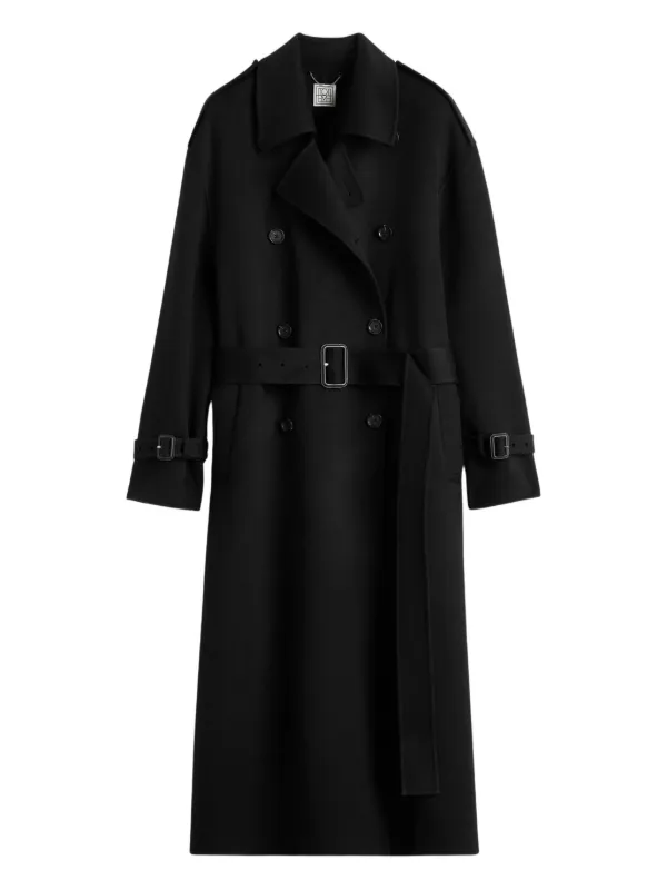 TOTEME ベルテッド ダブルコート | ブラック | FARFETCH JP