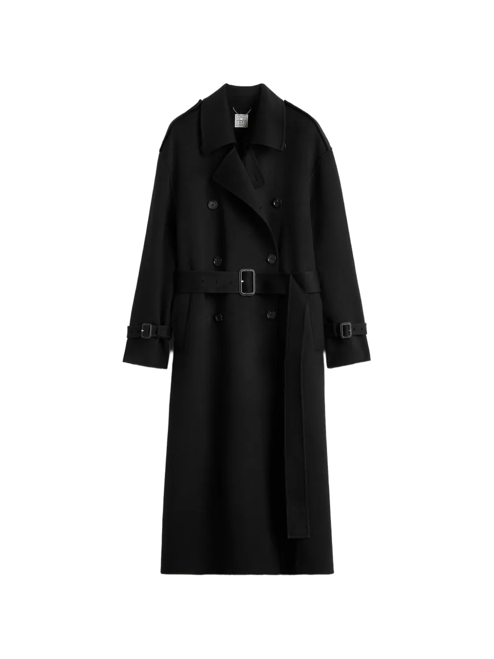 TOTEME Cappotto doppiopetto in lana con cintura - Nero