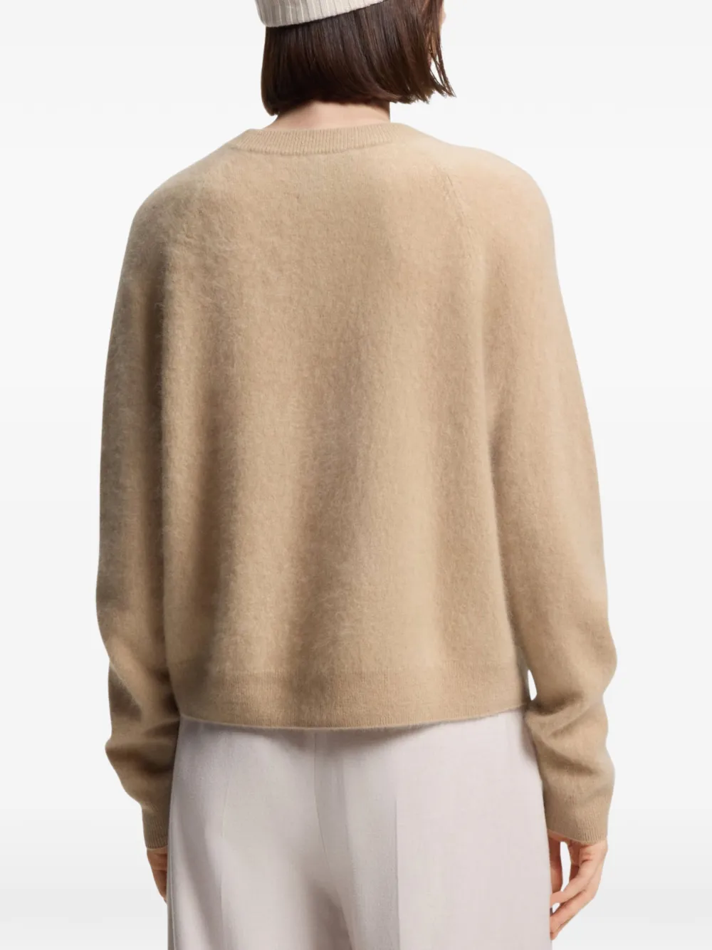Hugo Boss Crew-neck Long-sleeves Sweater In Neutral