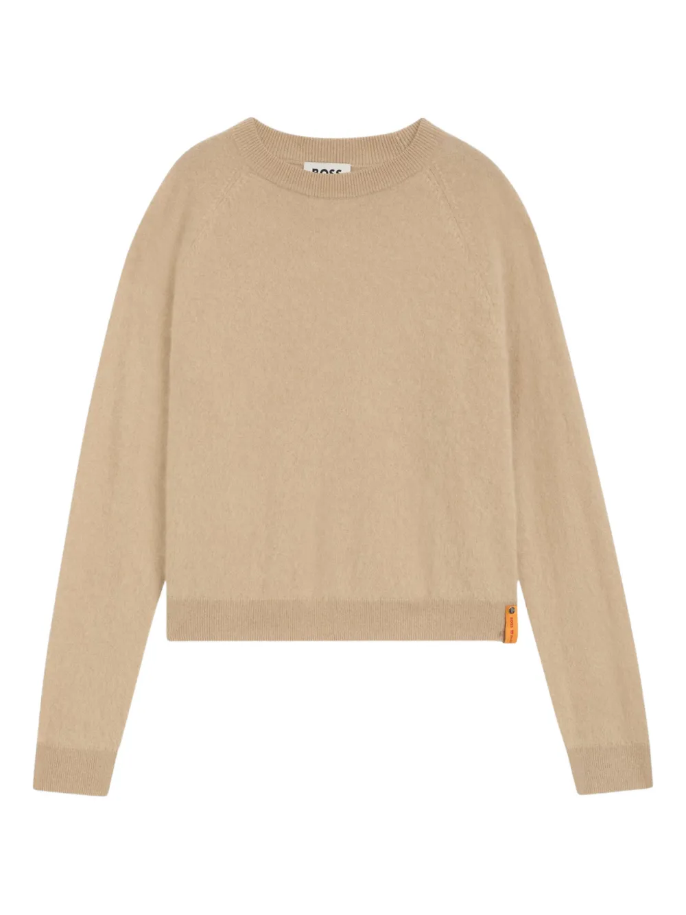 Hugo Boss Crew-neck Long-sleeves Sweater In Neutral