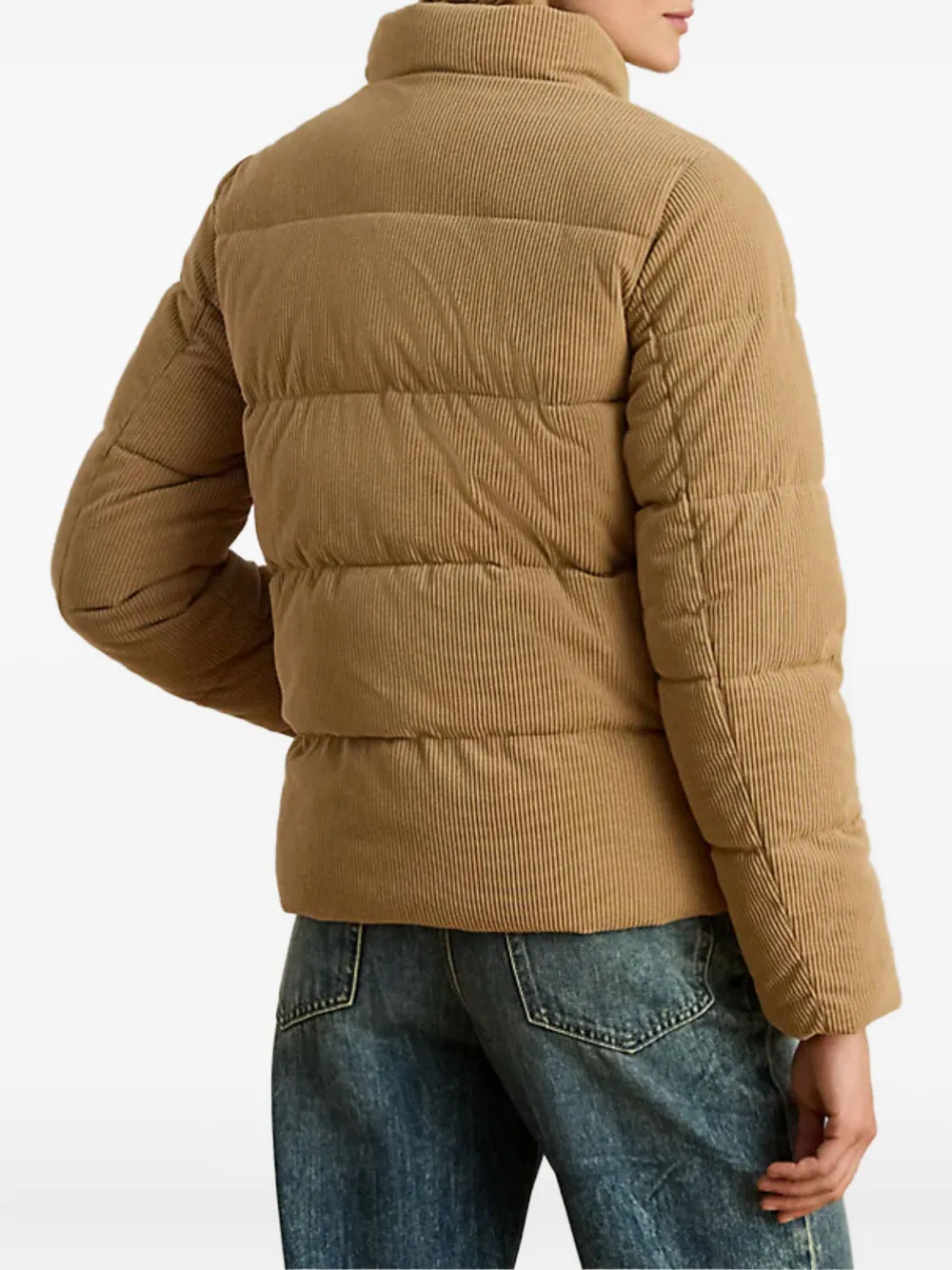 Ralph Lauren Logo Corduroy-texture Jacket In Brown