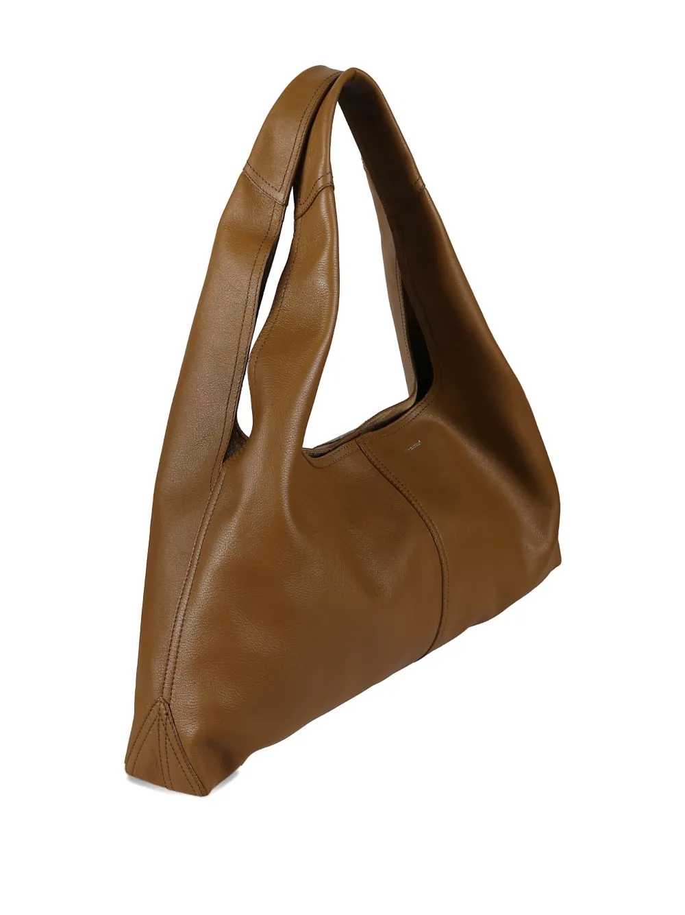 Ami Alexandre Mattiussi Soft Leather Shoulder Bag With Double Handles In Brown