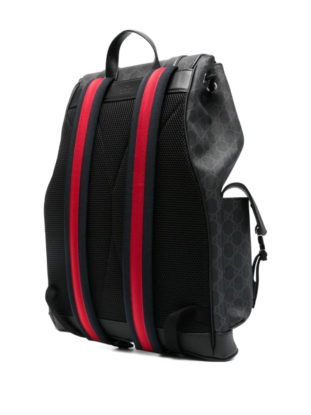 Gucci Gg Monogram Buckled Backpack In Black