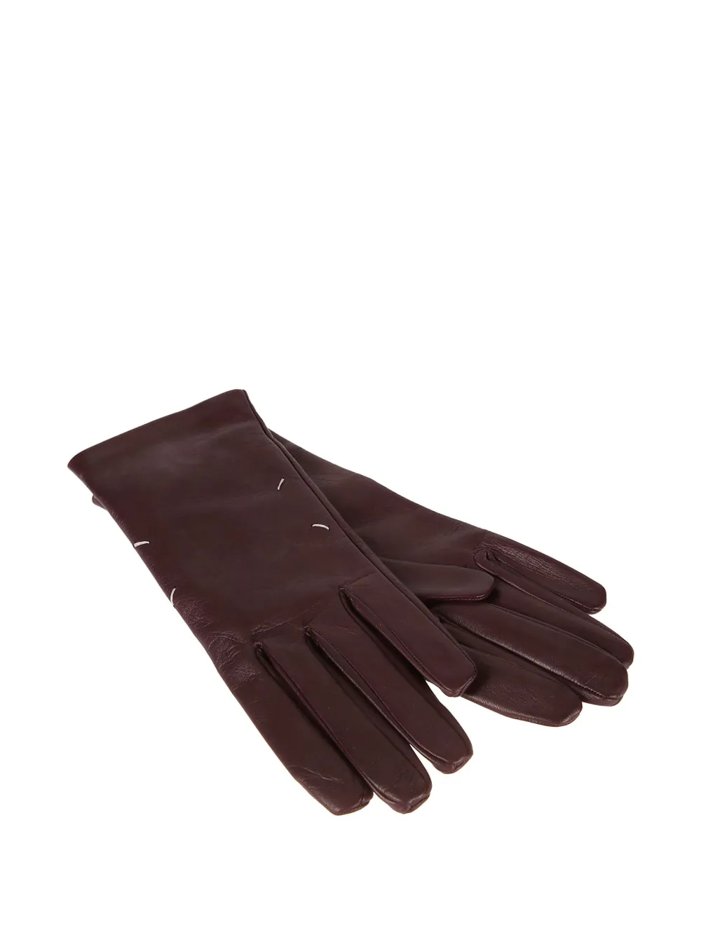 Maison Margiela Leren handschoenen met stiksels - Rood