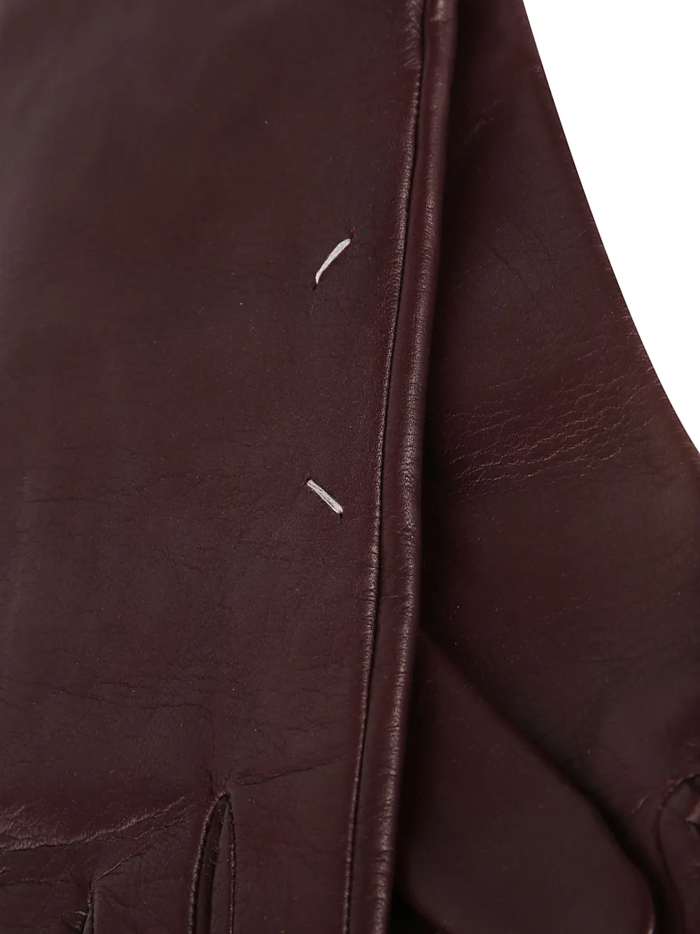 Maison Margiela Leren handschoenen met stiksels Rood