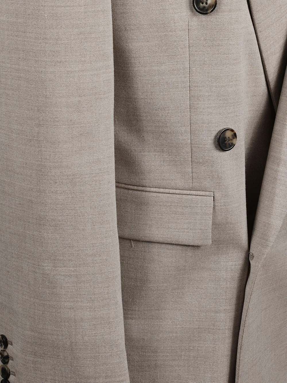 Saint Laurent Double-breasted Blazer In Neutral