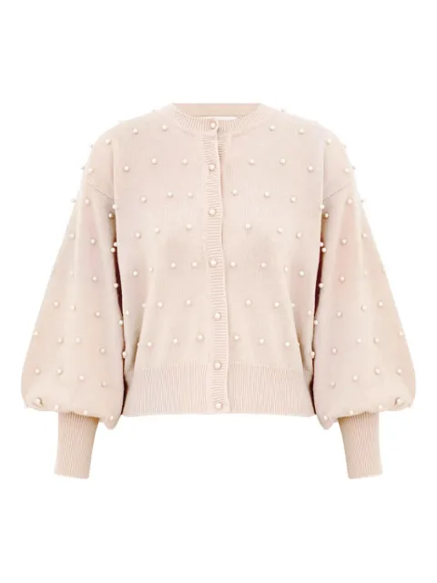 ZIMMERMANN cárdigan con mangas farol y detalle de perlas