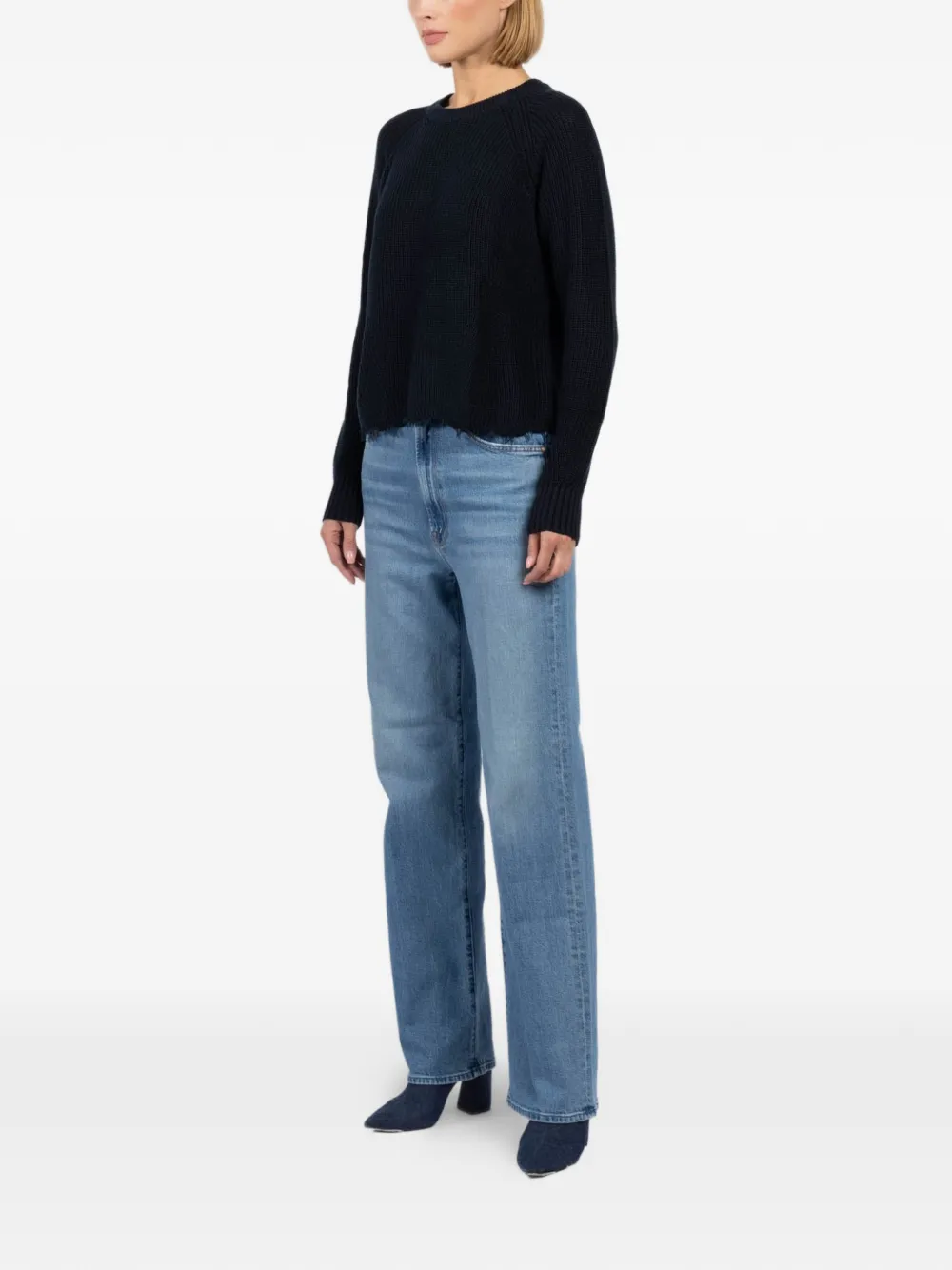  Autumn Cashmere Frayed Sweater - Blue 