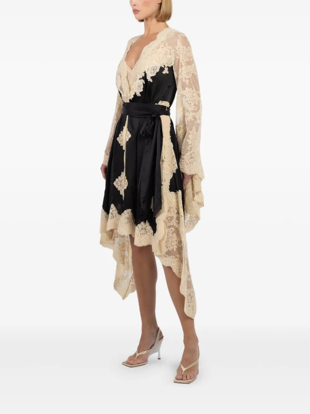 ZIMMERMANN Hypnotic midi-jurk met asymmetrische afwerking - Zwart