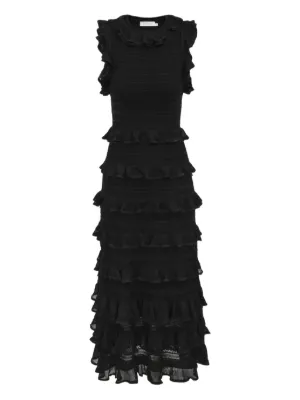 ZIMMERMANN バーガンディ フリルドレス Designer Dresses | ZIMMERMANN