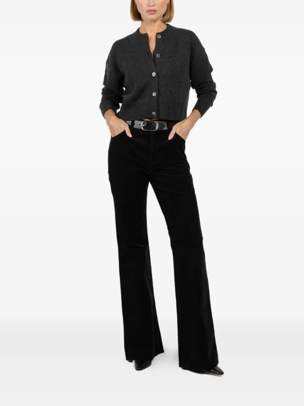 Autumn Cashmere Button-front Cardigan In Black
