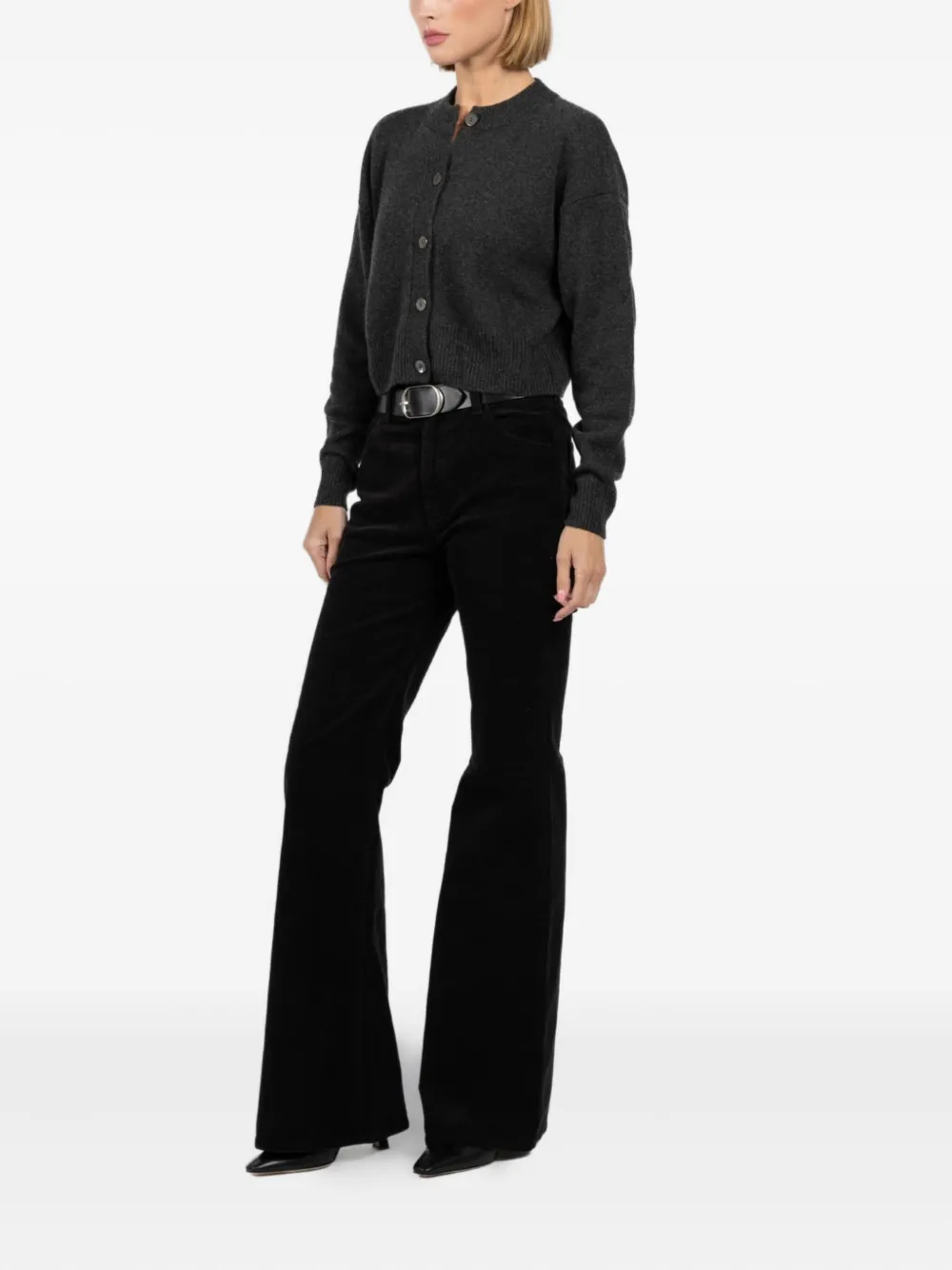 Autumn Cashmere Button-front Cardigan In Black