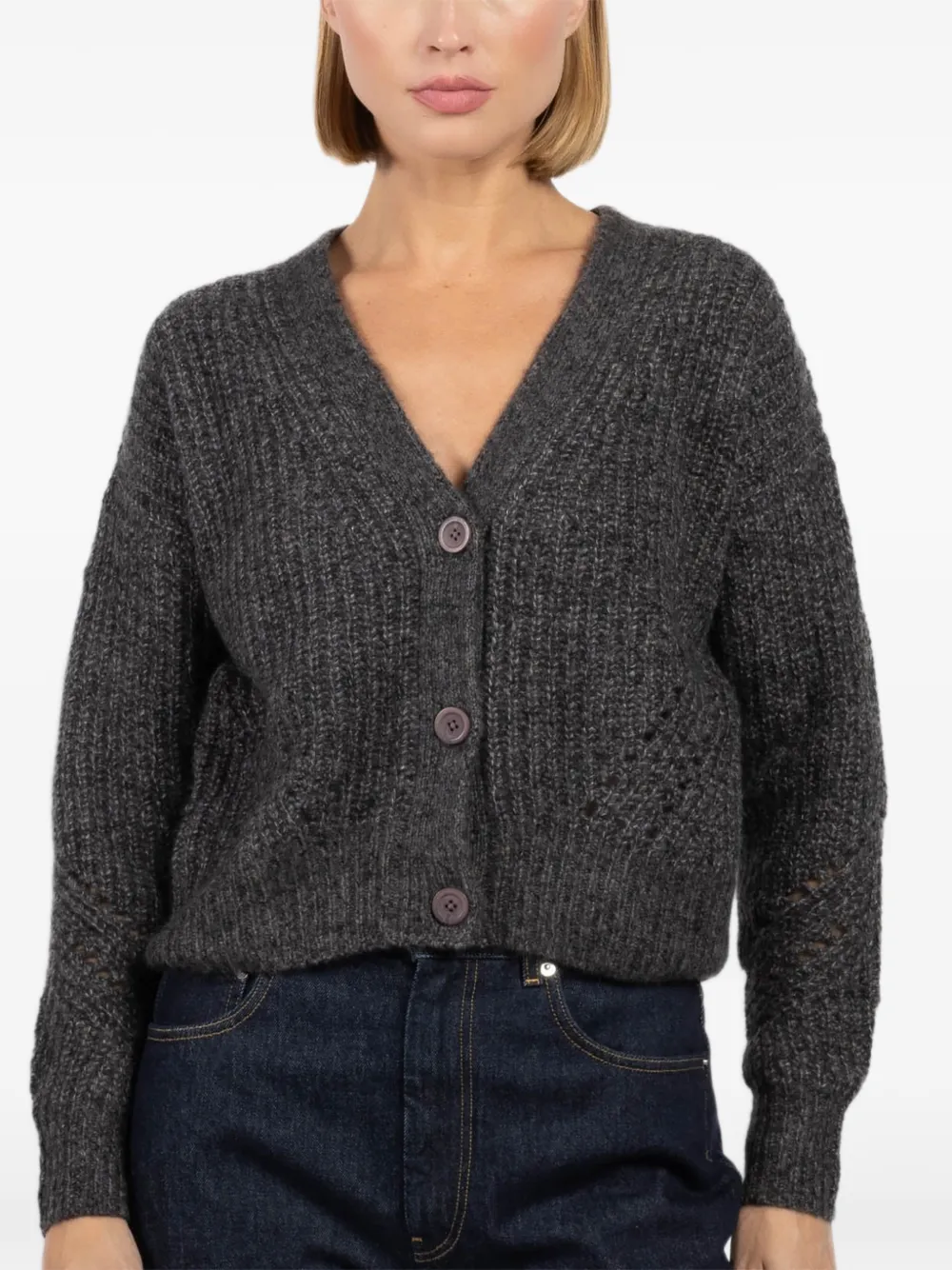 Autumn Cashmere buttoned cardigan - Grigio