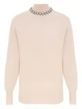 ZIMMERMANN crystal-embellished high-neck sweater - White