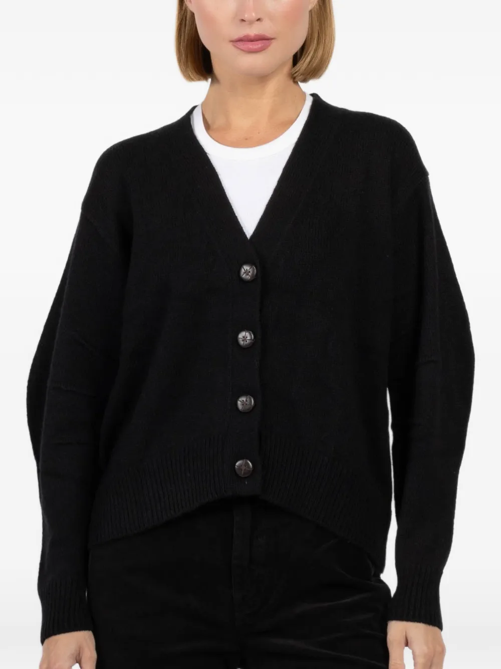Autumn Cashmere Hi-Lo button cardigan - Nero