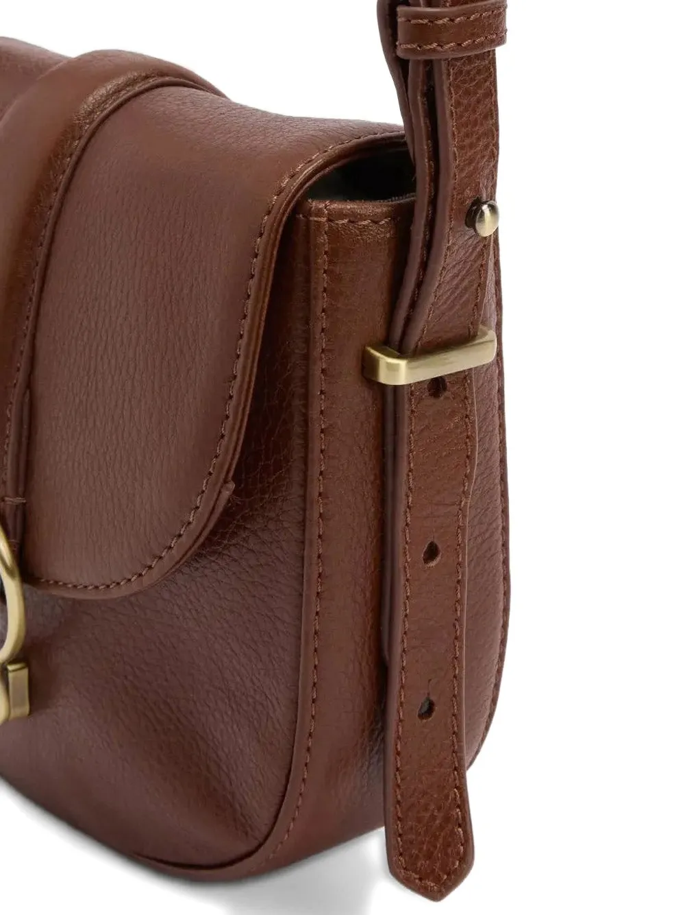 Barbour Elm leren crossbodytas met gesp Bruin