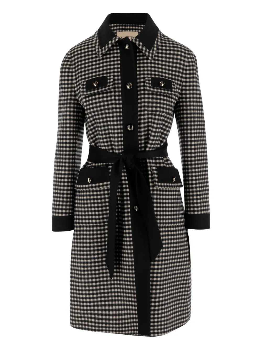 Valentino Garavani Micro Vichy coat - ブラック Valentino Garavani Micro Vichy coat - ブラック