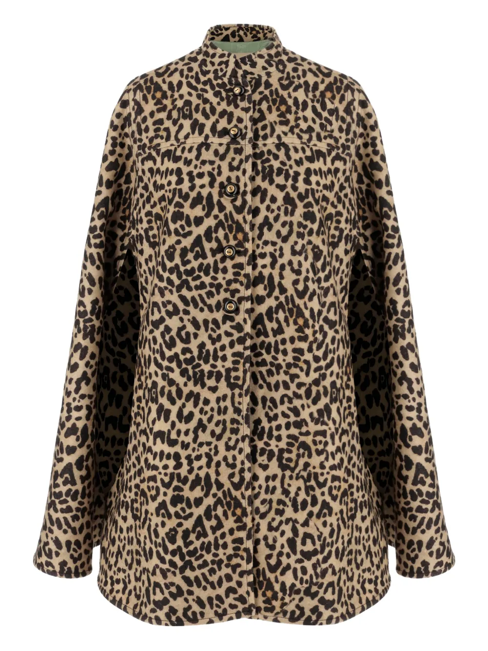 Valentino Garavani animal-print high-neck cape - ブラウン Valentino Garavani animal-print high-neck cape - ブラウン