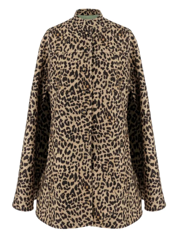 Valentino Garavani Animal-print High-neck Cape in Neutrals