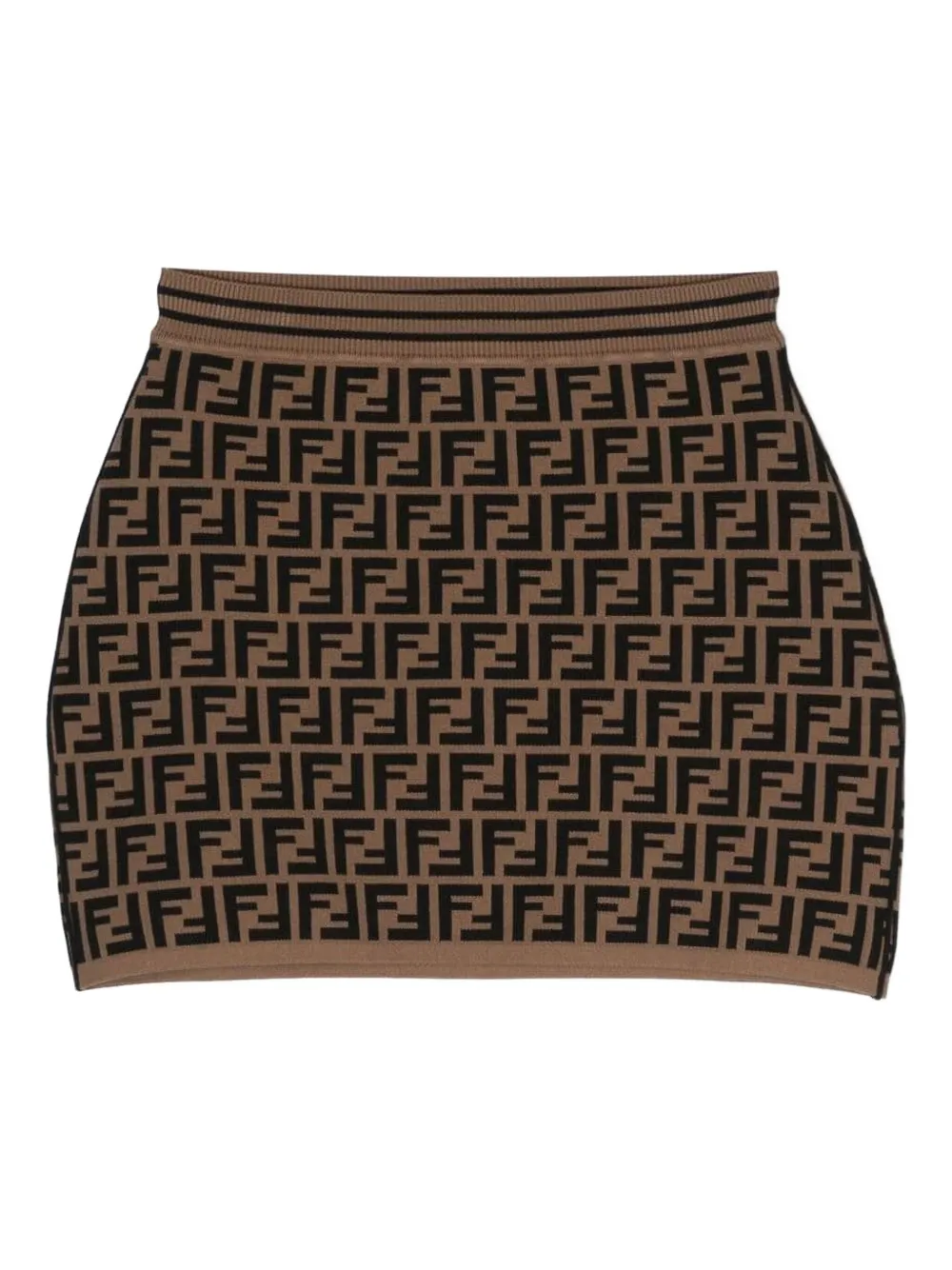 Fendi Kids FF-pattern knitted skirt | Brown | Image 1