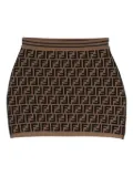 Fendi Kids FF-pattern knitted skirt - Brown